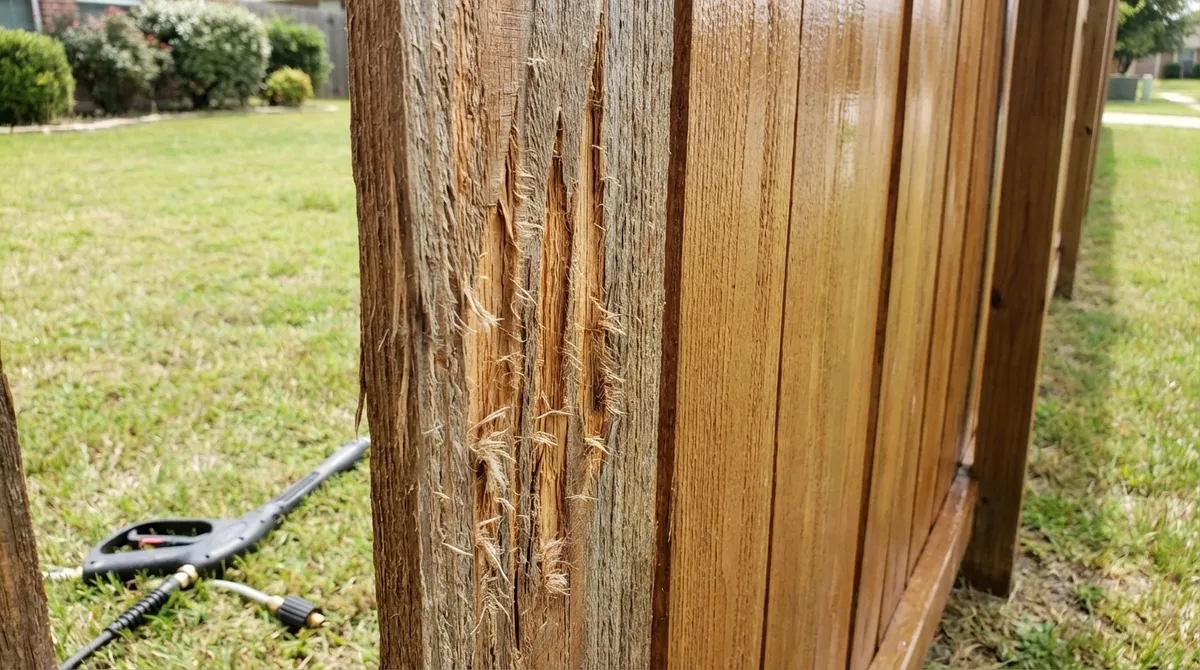 wood fence cleaning