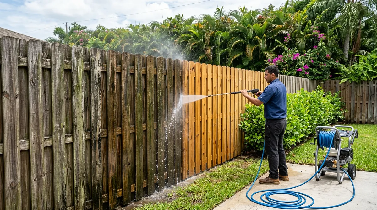 fence power washing