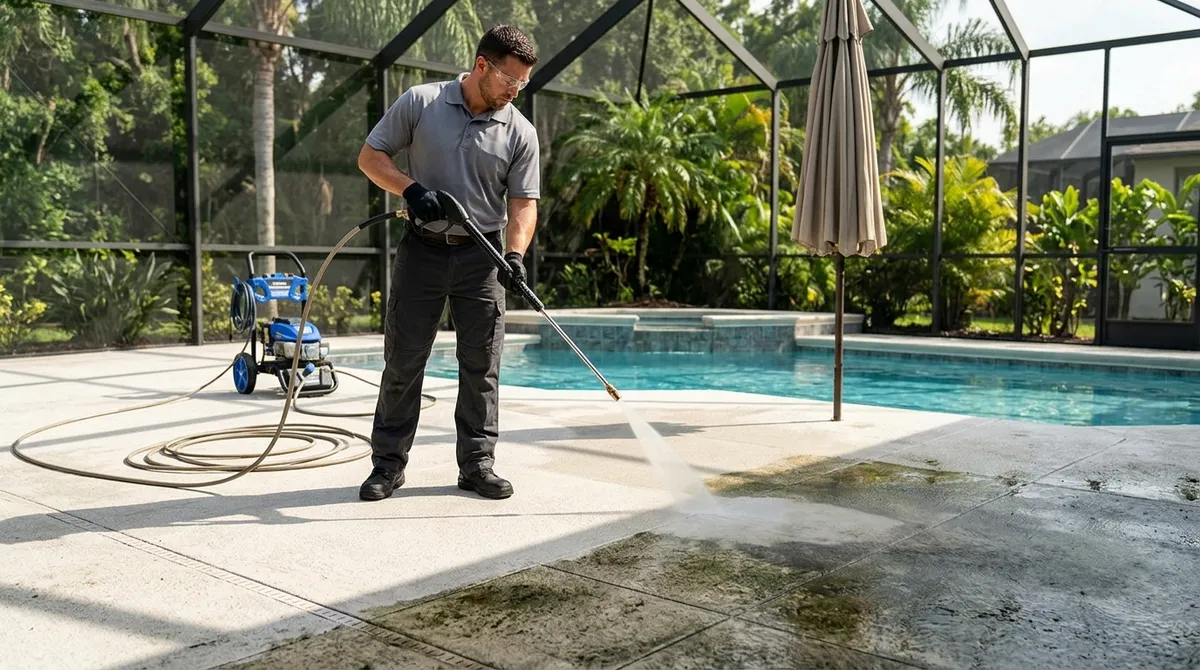 pool deck pressure washing in riverview