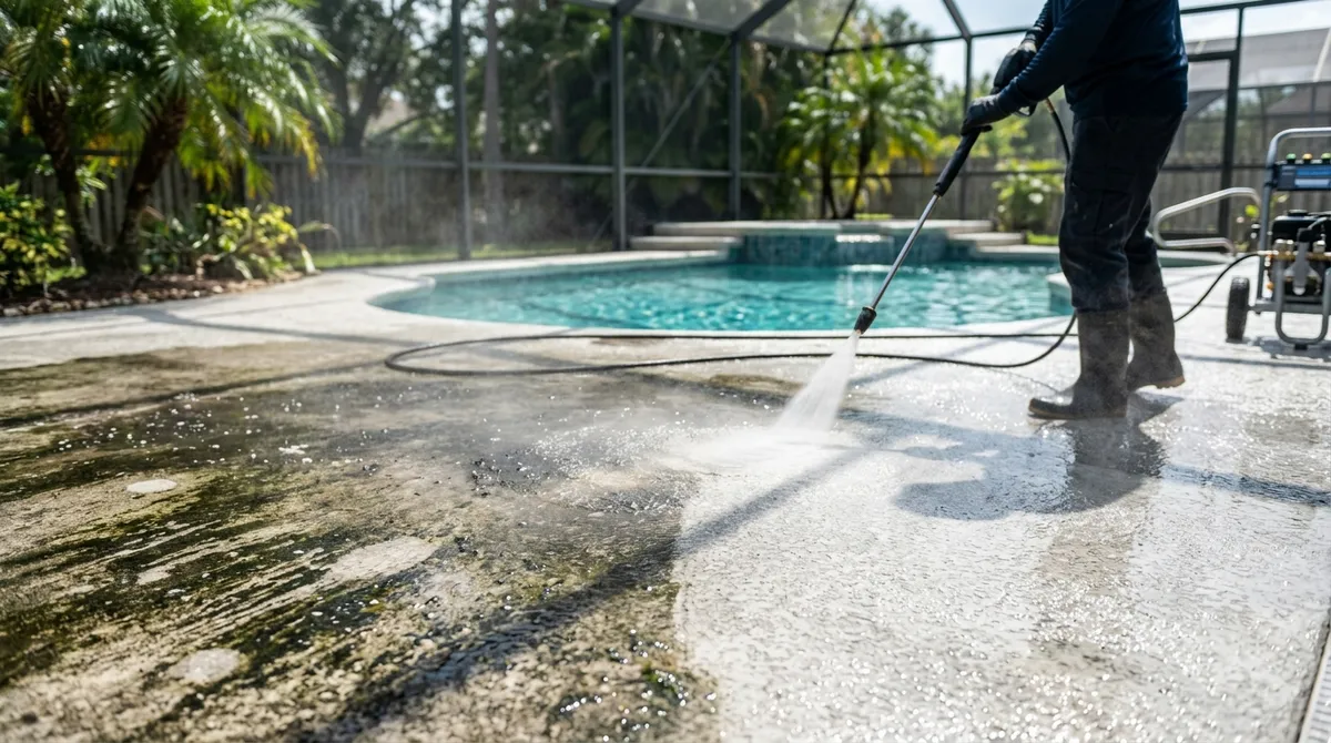 Pool Deck Pressure Washing in Riverview: What to Expect