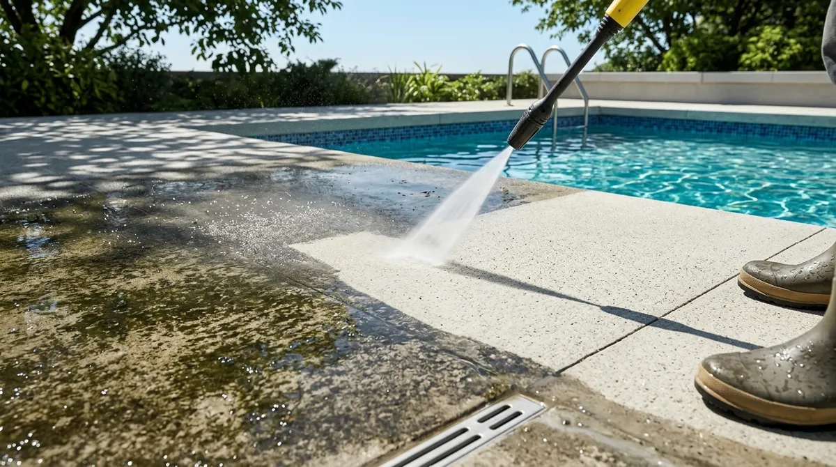 pool deck pressure washing near me