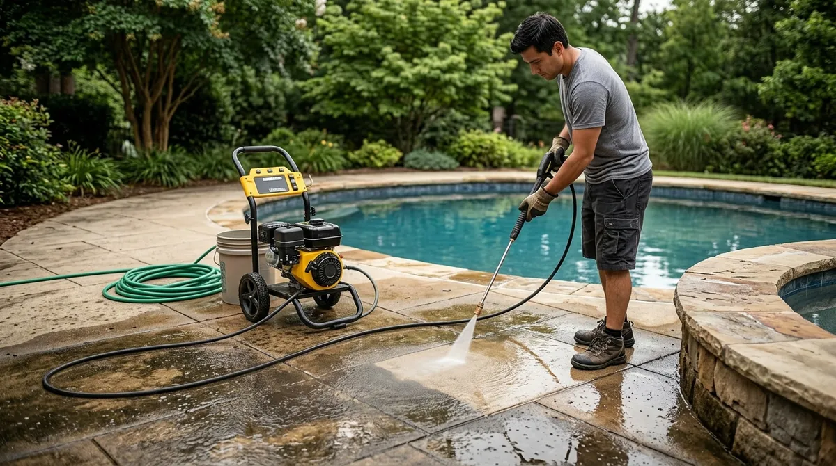 pool deck pressure washing near me